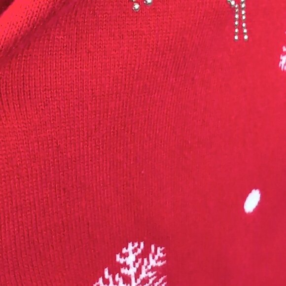 Vintage La Madonna Reindeer Christmas Sweater Studded Snowflake Festive Holiday - Picture 9 of 12
